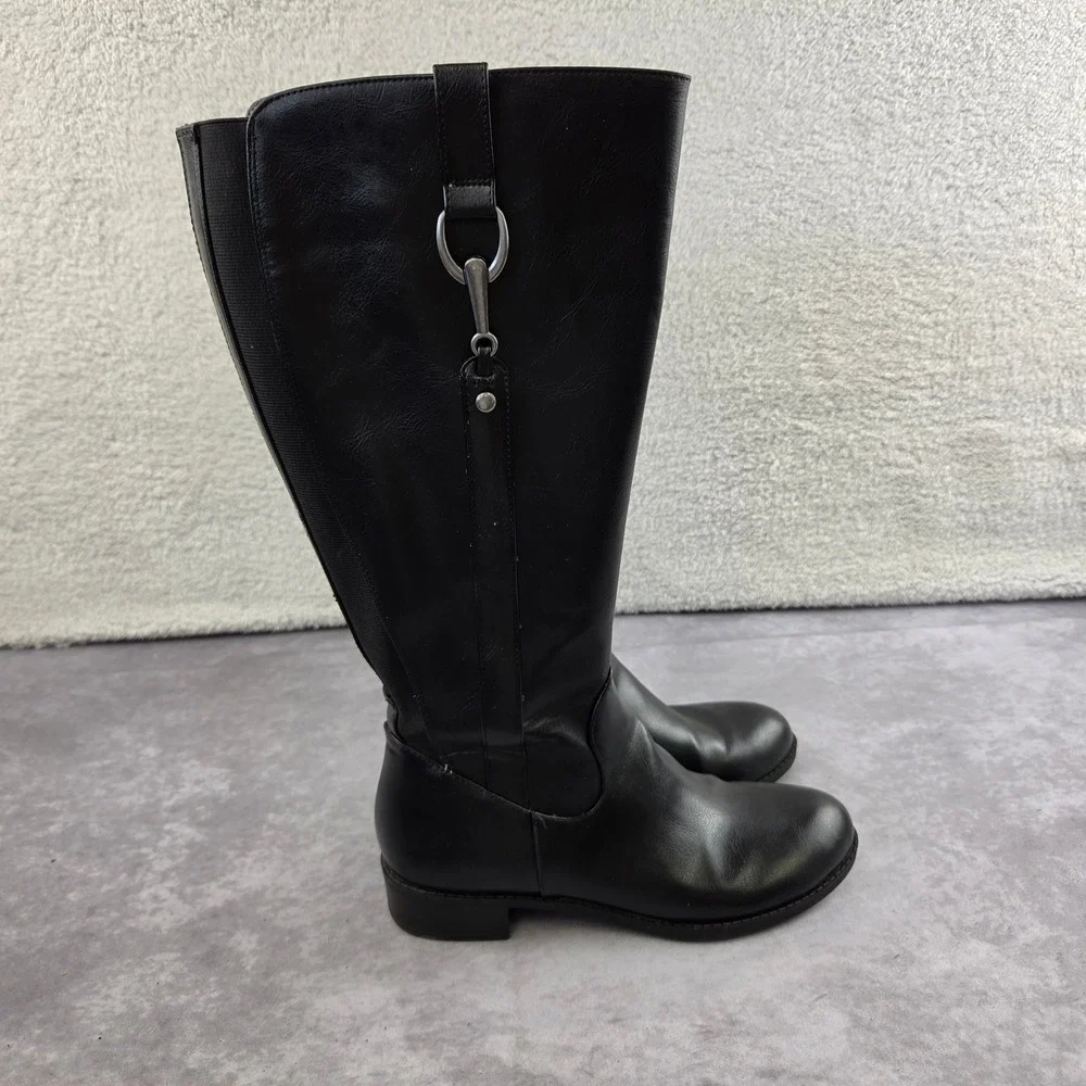 LifeStride Simply Comfort Black Wide Calf Tall Riding Boots Womens 7M WC